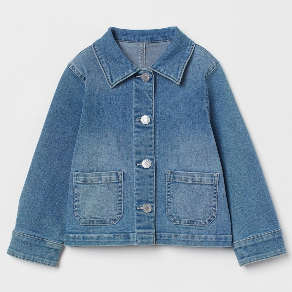 H&M Girls Stretch Blue Jean Denim Jacket Size 6x NEW with Tags